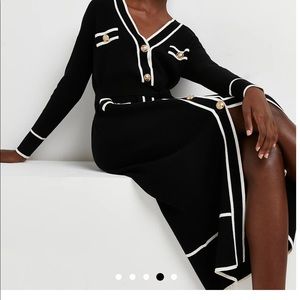 river island belted midi dress button down